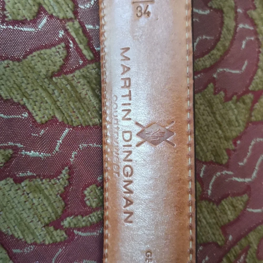 MARTIN DINGMAN Genuine Coachman Leather   Belt in Brown